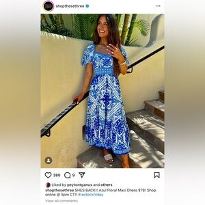 These Three Boutique Azul Floral Maxi Dress - Size S